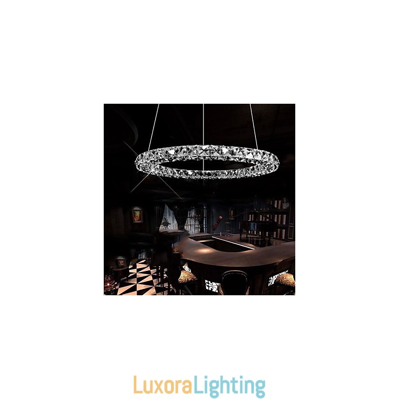 Designer Touch Decorative Crystal Pendant Lighting Modern Single D40CM Three Sides K9 Crystal Indoor Ceiling Lights Lamp Fixtures