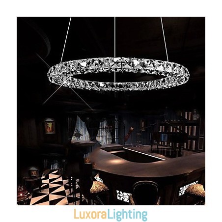Designer Touch Decorative Crystal Pendant Lighting Modern Single D40CM Three Sides K9 Crystal Indoor Ceiling Lights Lamp Fixtures
