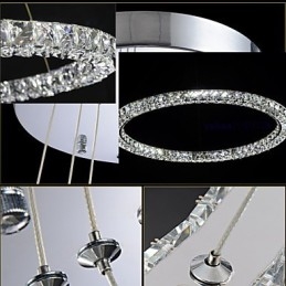 Designer Touch Decorative Crystal Pendant Lighting Modern Single D40CM Three Sides K9 Crystal Indoor Ceiling Lights Lamp Fixtures