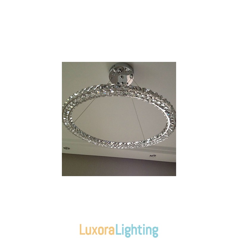 Designer Touch Decorative Crystal Pendant Lighting Modern Single D40CM Three Sides K9 Crystal Indoor Ceiling Lights Lamp Fixtures