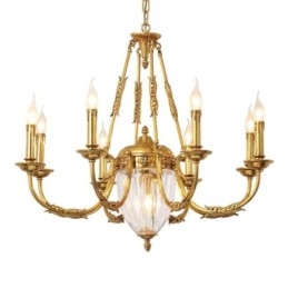 Designer Touch Decorative Luxury French All Copper Crystal Chandelier Lamp Dining luminaire Chandelier