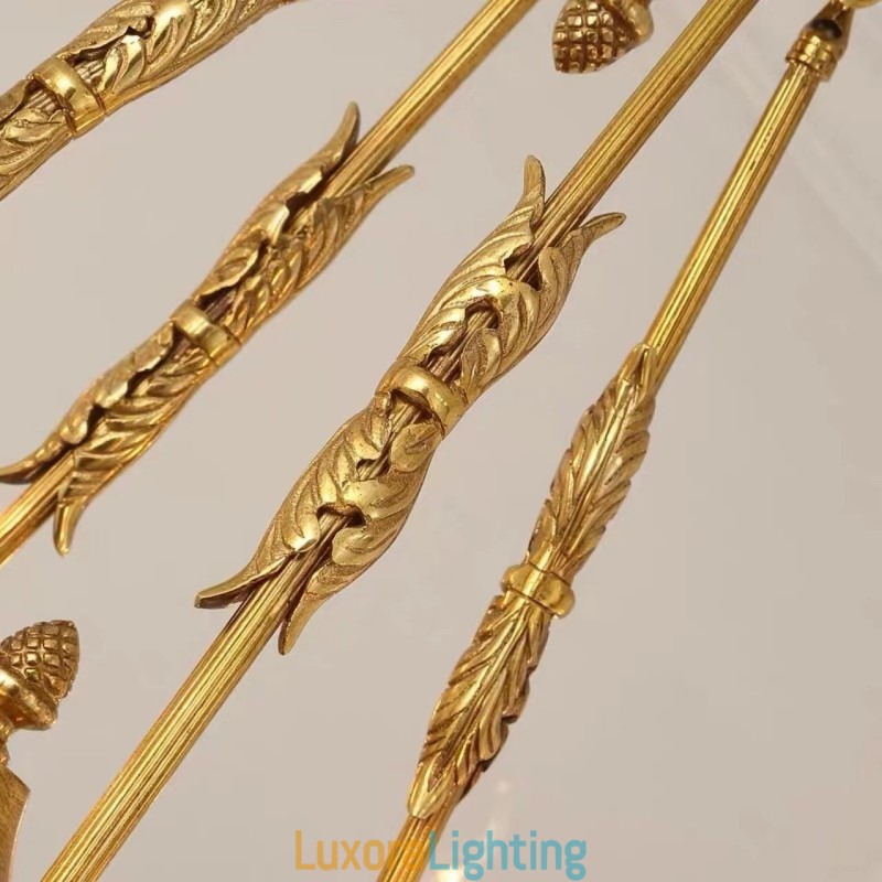 Designer Touch Decorative Luxury French All Copper Crystal Chandelier Lamp Dining luminaire Chandelier