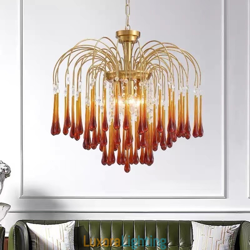 Designer Touch Decorative Water Drop Glass Chandelier luminaire