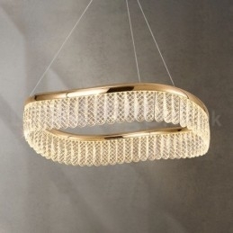 Designer Touch Decorative Square Crystal Pendant Light 1 2 Rings K9 Crystal Indoor Ceiling Luminaire