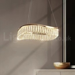 Designer Touch Decorative Square Crystal Pendant Light 1 2 Rings K9 Crystal Indoor Ceiling Luminaire