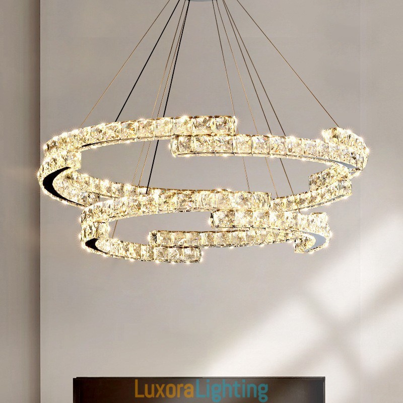 Designer Touch Decorative Round Crystal Pendant Light Luxury K9 Crystal Indoor Ceiling Luminaire