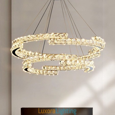 Designer Touch Decorative Round Crystal Pendant Light Luxury K9 Crystal Indoor Ceiling Luminaire