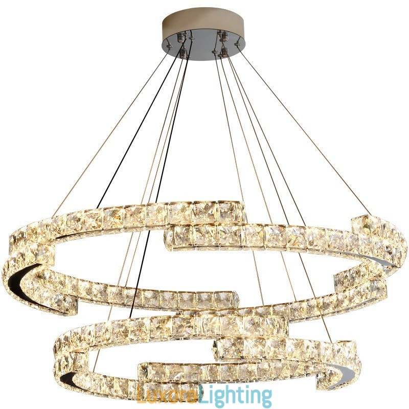 Designer Touch Decorative Round Crystal Pendant Light Luxury K9 Crystal Indoor Ceiling Luminaire