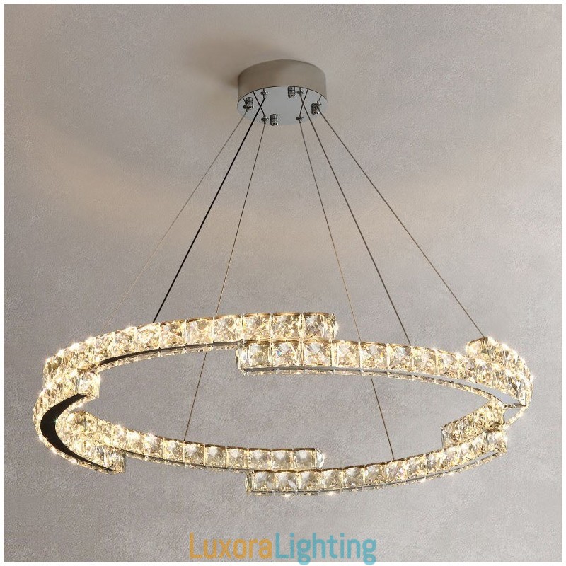 Designer Touch Decorative Round Crystal Pendant Light Luxury K9 Crystal Indoor Ceiling Luminaire