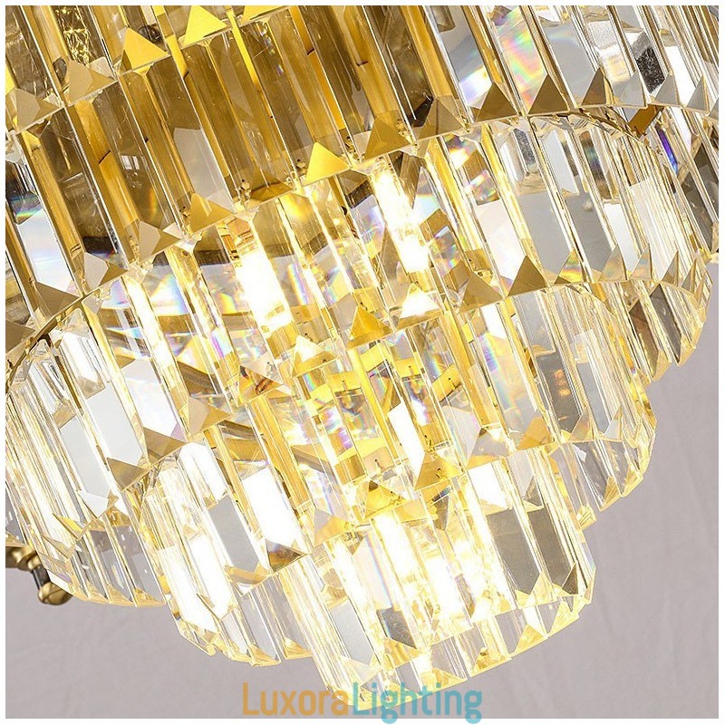 Designer Touch Decorative Big Luxury Copper Crystal Chandelier for 12+8+4 Light Holder