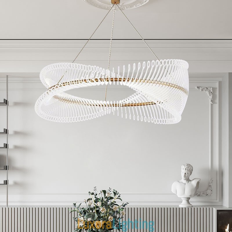 Designer Touch Decorative Postmodern Strip Circle Pendant Light