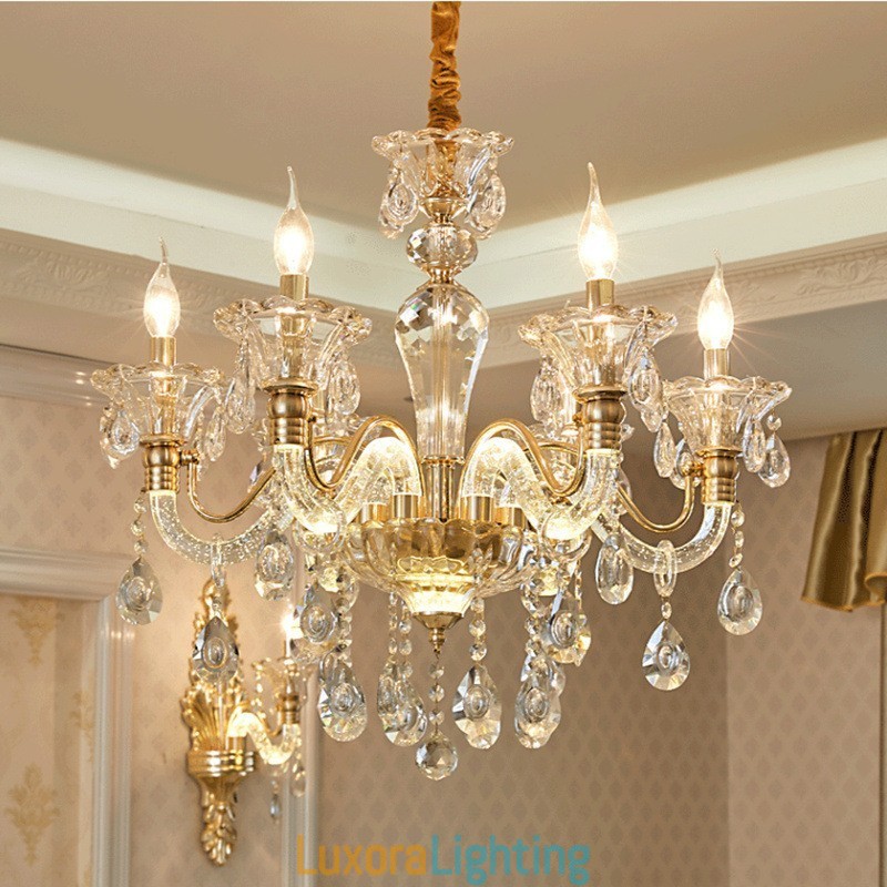 Designer Touch Decorative Luxury Crystal Chandelier K9 Crystal Chandelier with Glowing Arm