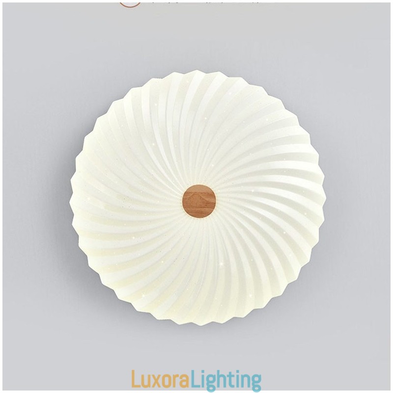 Designer Touch Decorative Nordic Round Simple Modern Solid Wood Flush Mounted Ceiling Light