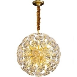 Designer Touch Decorative Nordic Spherical Brass Dandelion Crystal Pendant Light