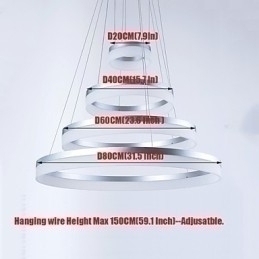 Designer Touch Decorative Acrylic Chandelier Ring Pendant Light Lighting Fixtures with