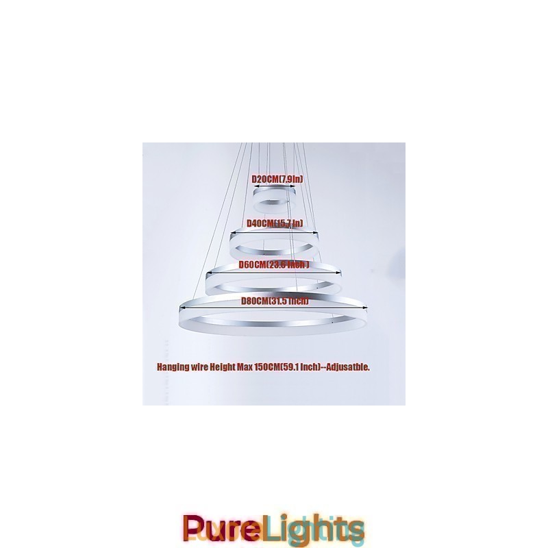 Designer Touch Decorative Acrylic Chandelier Ring Pendant Light Lighting Fixtures with