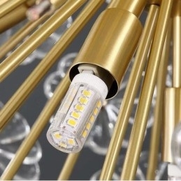 Designer Touch Decorative Nordic Spherical Brass Dandelion Crystal Pendant Light