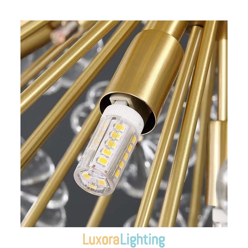 Designer Touch Decorative Nordic Spherical Brass Dandelion Crystal Pendant Light