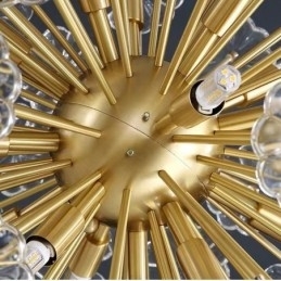 Designer Touch Decorative Nordic Spherical Brass Dandelion Crystal Pendant Light