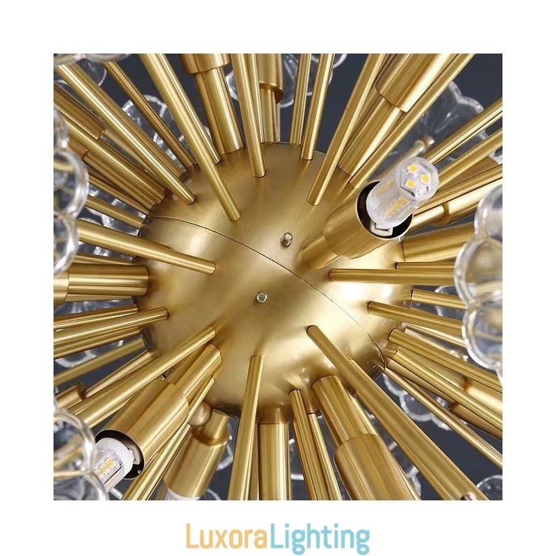 Designer Touch Decorative Nordic Spherical Brass Dandelion Crystal Pendant Light