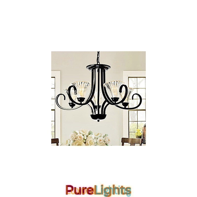 Designer Touch Decorative European Style Vintage 5 Light Chandelier With Horned Arm