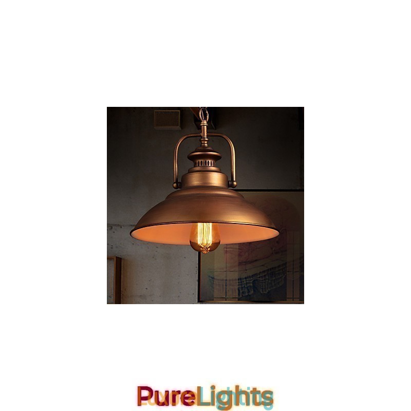 Designer Touch Decorative Retro Pendant Light with Metal Umbrella Shade in Old Factory Style
