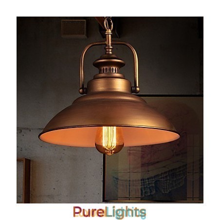 Designer Touch Decorative Retro Pendant Light with Metal Umbrella Shade in Old Factory Style