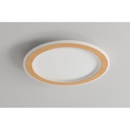 Designer Touch Decorative Round Wood Modern Flush Mount Ceiling Light Indoor Lighting Fixture