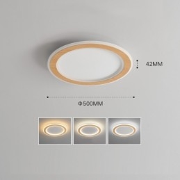 Designer Touch Decorative Round Wood Modern Flush Mount Ceiling Light Indoor Lighting Fixture