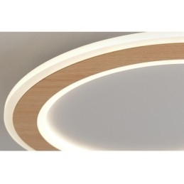 Designer Touch Decorative Round Wood Modern Flush Mount Ceiling Light Indoor Lighting Fixture