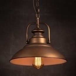 Designer Touch Decorative Retro Pendant Light with Metal Umbrella Shade in Old Factory Style