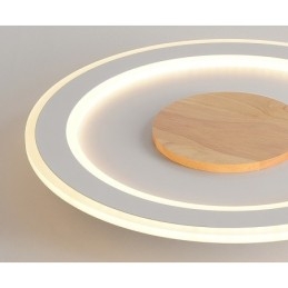 Designer Touch Decorative Round Wood Modern Flush Mount Ceiling Light Indoor Lighting Fixture