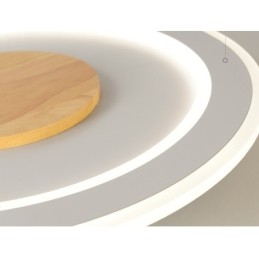 Designer Touch Decorative Round Wood Modern Flush Mount Ceiling Light Indoor Lighting Fixture