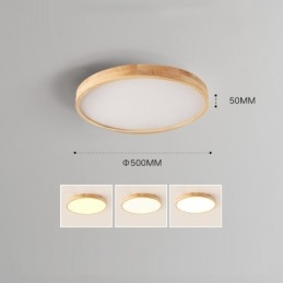 Designer Touch Decorative Round Wood Modern Flush Mount Ceiling Light Indoor Lighting Fixture