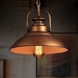 Designer Touch Decorative Retro Pendant Light with Metal Umbrella Shade in Old Factory Style
