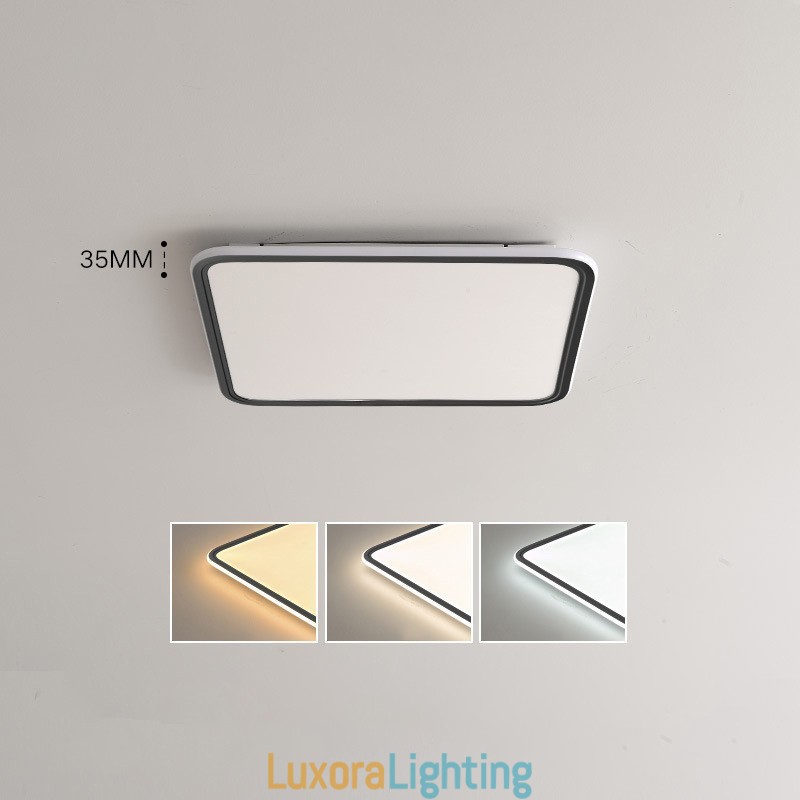Designer Touch Decorative Modern Dimmable Square Flush Mount Ceiling Light Indoor Lighting Fixture