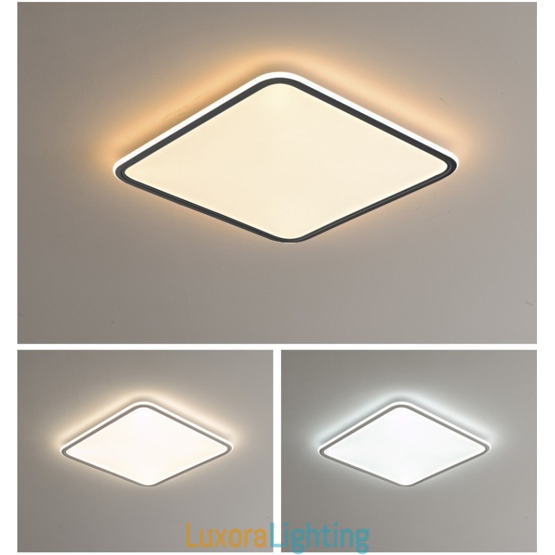 Designer Touch Decorative Modern Dimmable Square Flush Mount Ceiling Light Indoor Lighting Fixture
