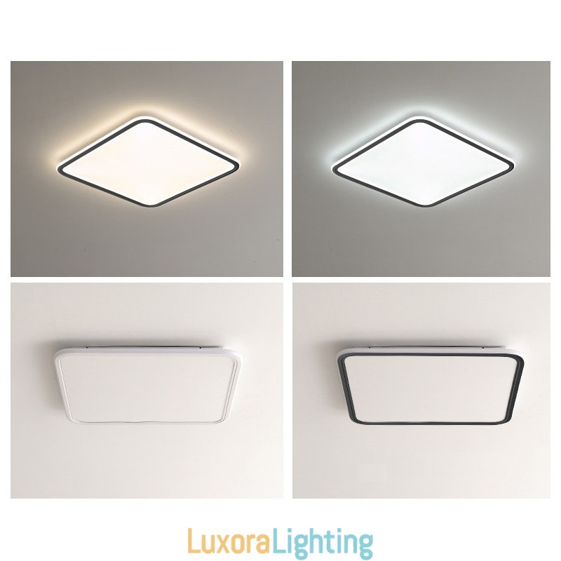 Designer Touch Decorative Modern Dimmable Square Flush Mount Ceiling Light Indoor Lighting Fixture