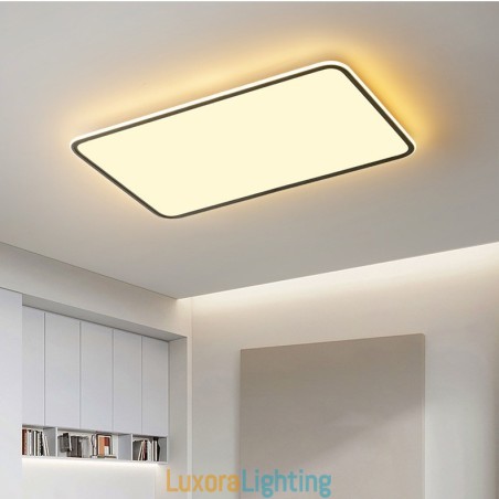 Designer Touch Decorative Modern Large Size Dimmable Rectangle Flush Mount Ceiling Light Indoor Lighting Fixture