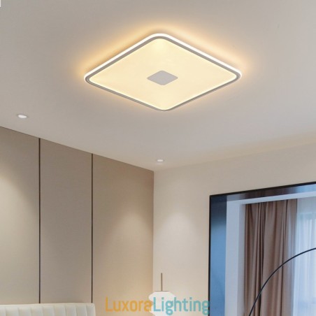 Designer Touch Decorative Modern Dimmable Square Flush Mount Ceiling Light Full Spectrum Eye Protection