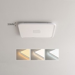 Designer Touch Decorative Modern Dimmable Square Flush Mount Ceiling Light Full Spectrum Eye Protection