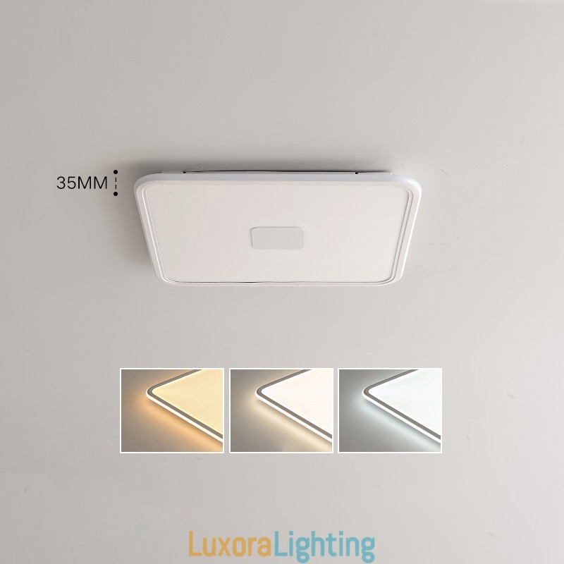 Designer Touch Decorative Modern Dimmable Square Flush Mount Ceiling Light Full Spectrum Eye Protection