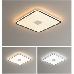 Designer Touch Decorative Modern Dimmable Square Flush Mount Ceiling Light Full Spectrum Eye Protection