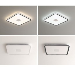 Designer Touch Decorative Modern Dimmable Square Flush Mount Ceiling Light Full Spectrum Eye Protection