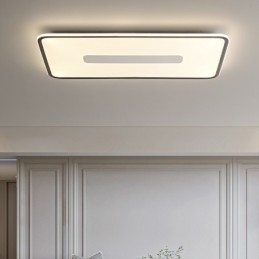 Designer Touch Decorative Modern Large Size Dimmable Rectangle Flush Mount Ceiling Light Full Spectrum Eye Protection
