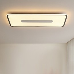 Designer Touch Decorative Modern Large Size Dimmable Rectangle Flush Mount Ceiling Light Full Spectrum Eye Protection