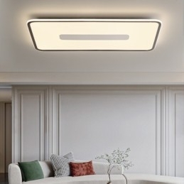 Designer Touch Decorative Modern Large Size Dimmable Rectangle Flush Mount Ceiling Light Full Spectrum Eye Protection