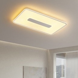Designer Touch Decorative Modern Large Size Dimmable Rectangle Flush Mount Ceiling Light Full Spectrum Eye Protection