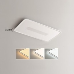 Designer Touch Decorative Modern Large Size Dimmable Rectangle Flush Mount Ceiling Light Full Spectrum Eye Protection