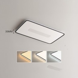 Designer Touch Decorative Modern Large Size Dimmable Rectangle Flush Mount Ceiling Light Full Spectrum Eye Protection